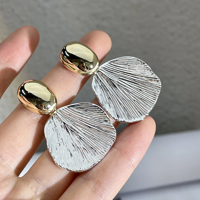 Gold and silver shell earrings