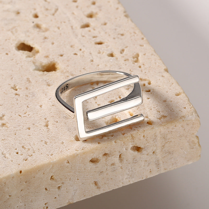Sterling silver geometric line ring