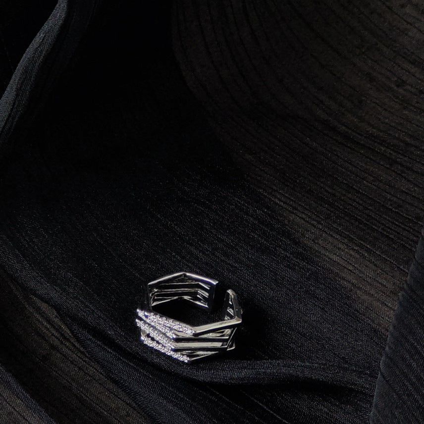 Zircon Hexagon Adjustable Ring