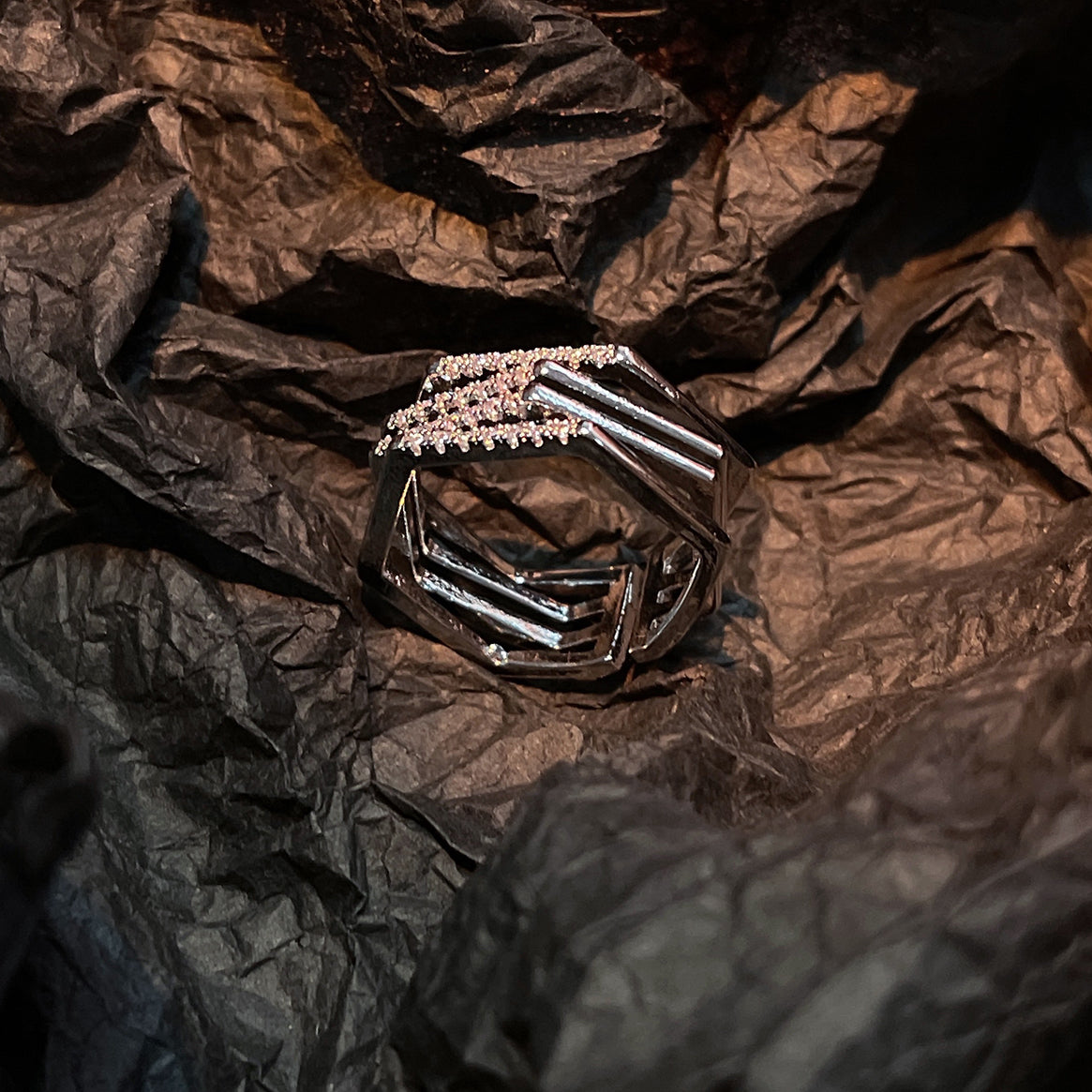 Zircon Hexagon Adjustable Ring