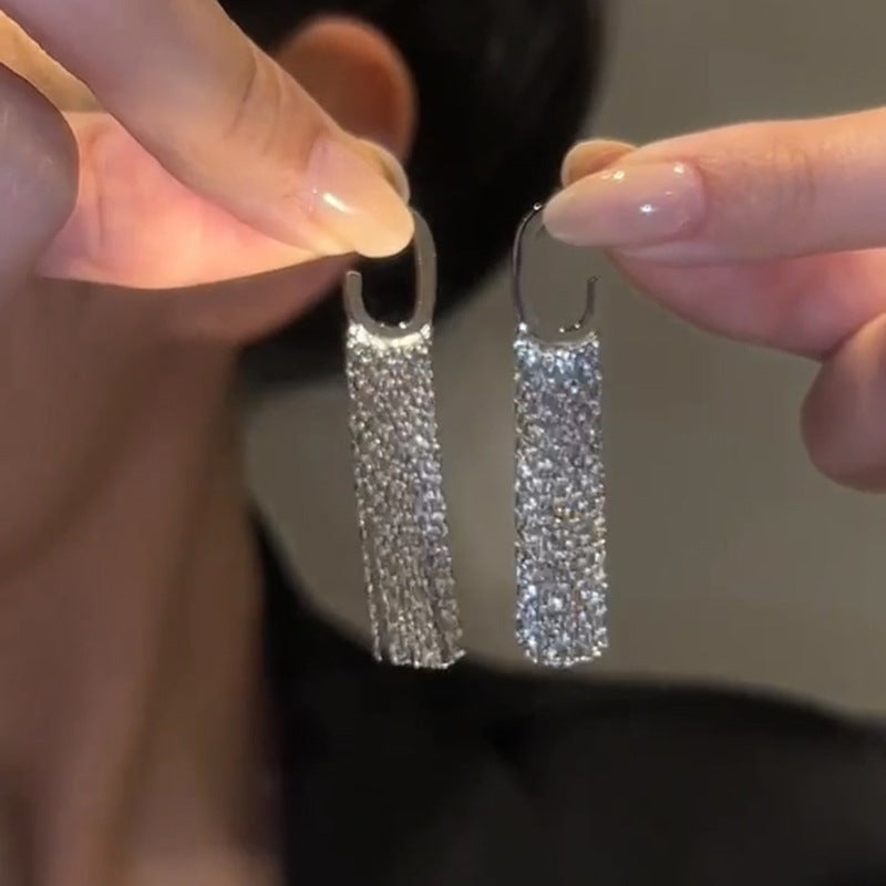 Elegant long tassel earrings