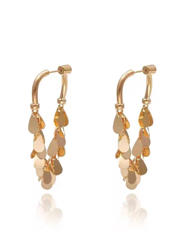 Sequin earrings with tassels