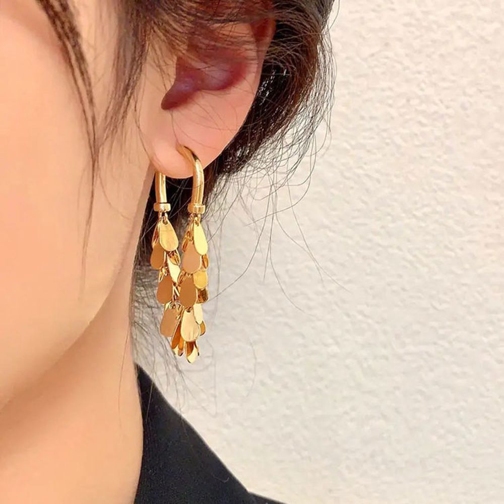 Sequin earrings with tassels