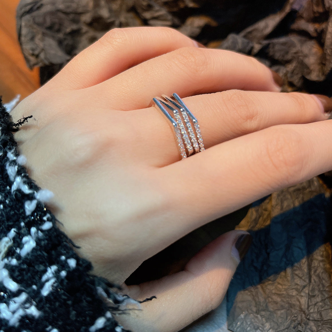 Zircon Hexagon Adjustable Ring