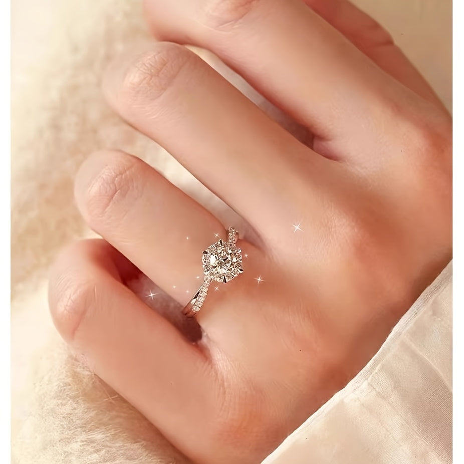 Elegant Heart-Shaped Synthetic Gemstone Ring