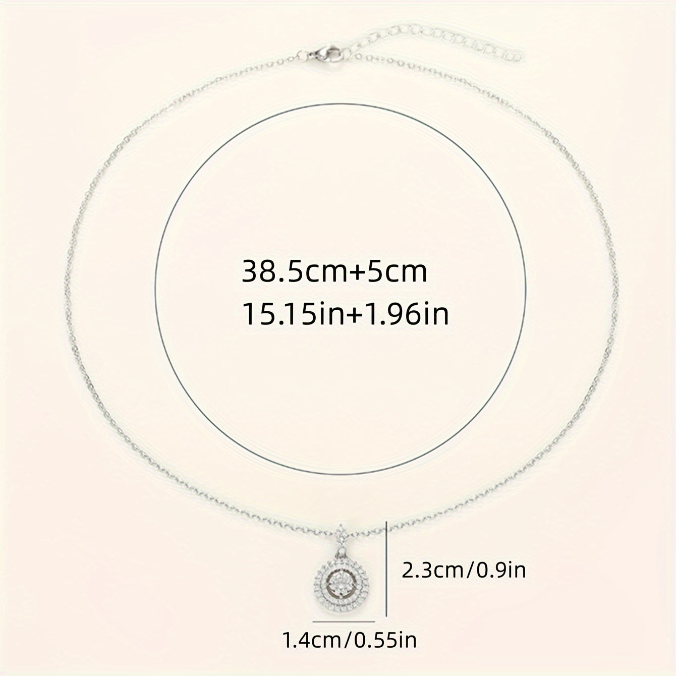 Luxury Shiny Round Zirconia Pendant Necklace
