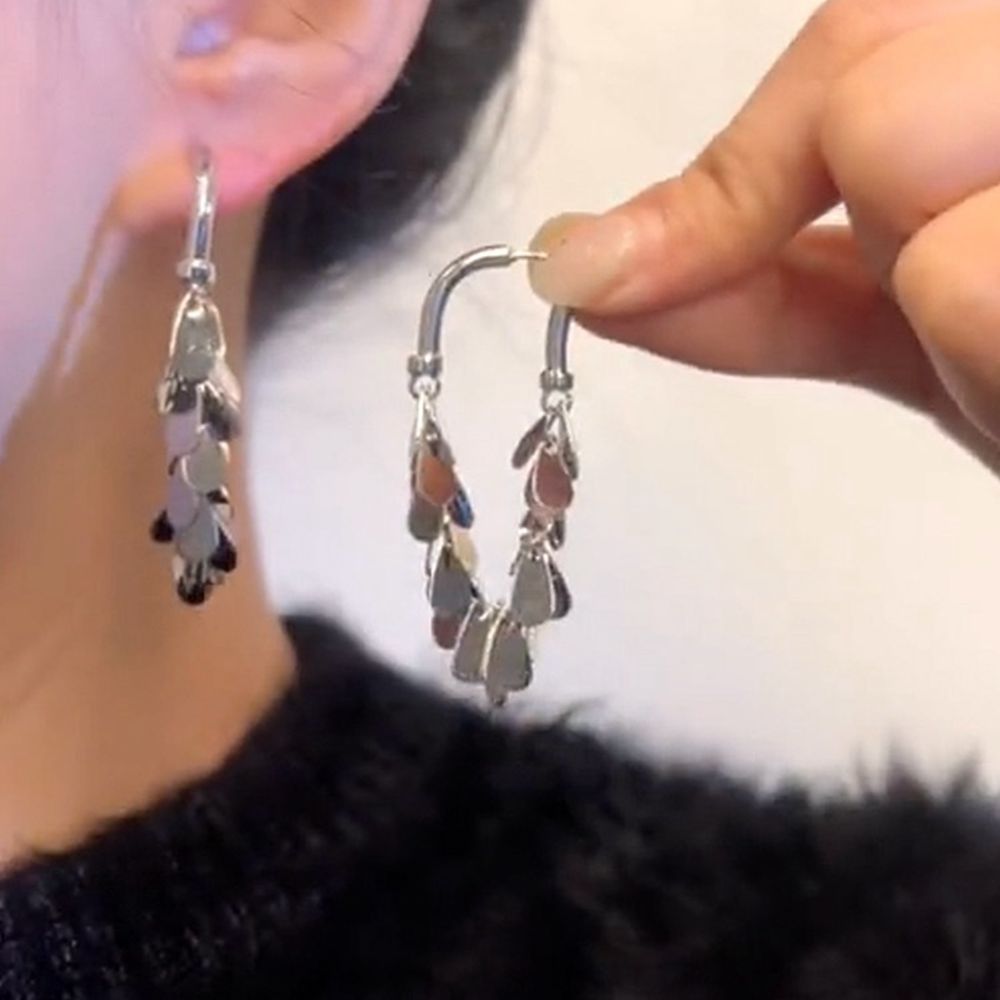 Sequin earrings with tassels