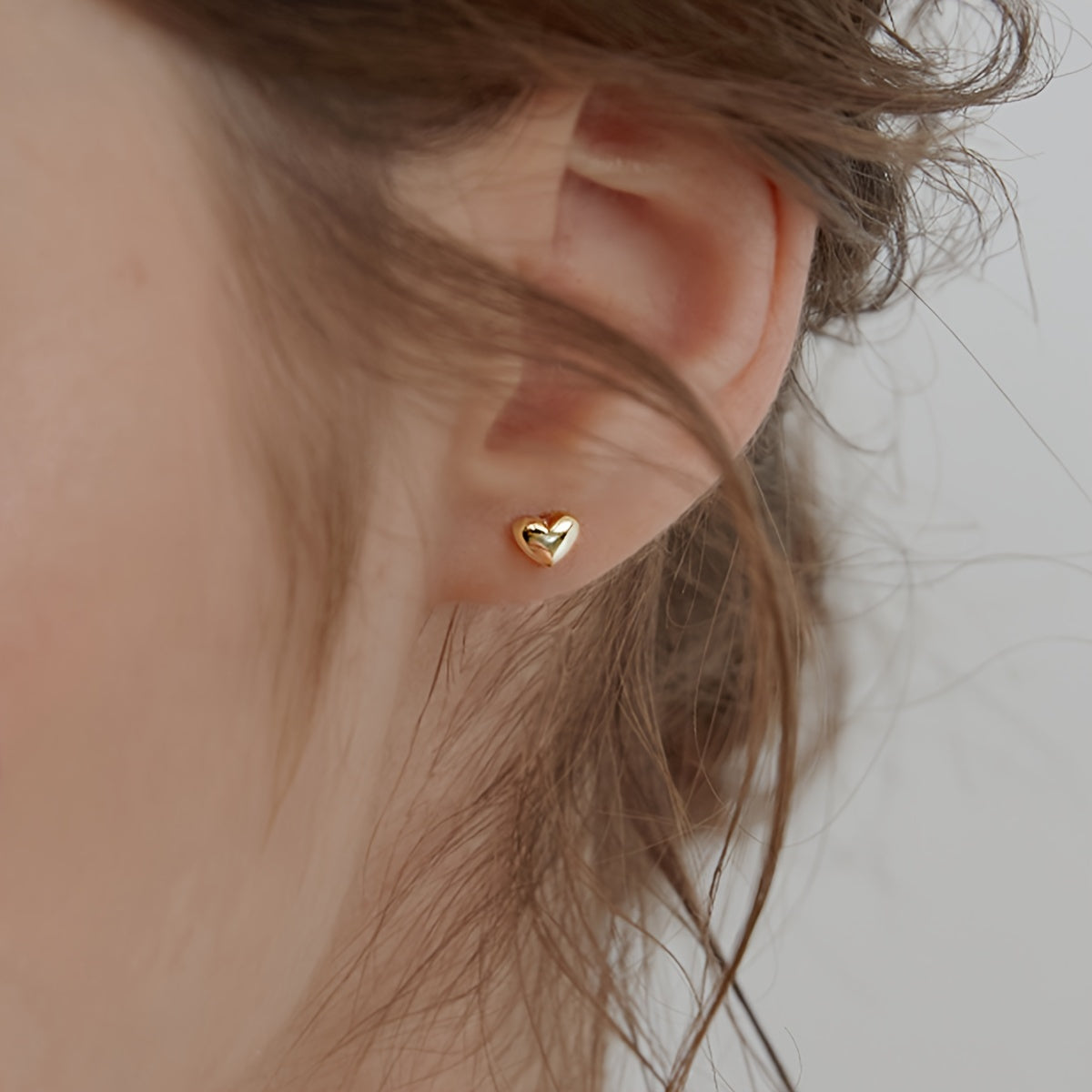 Golden Heartbeats Minimalist Studs for Everyday Elegance