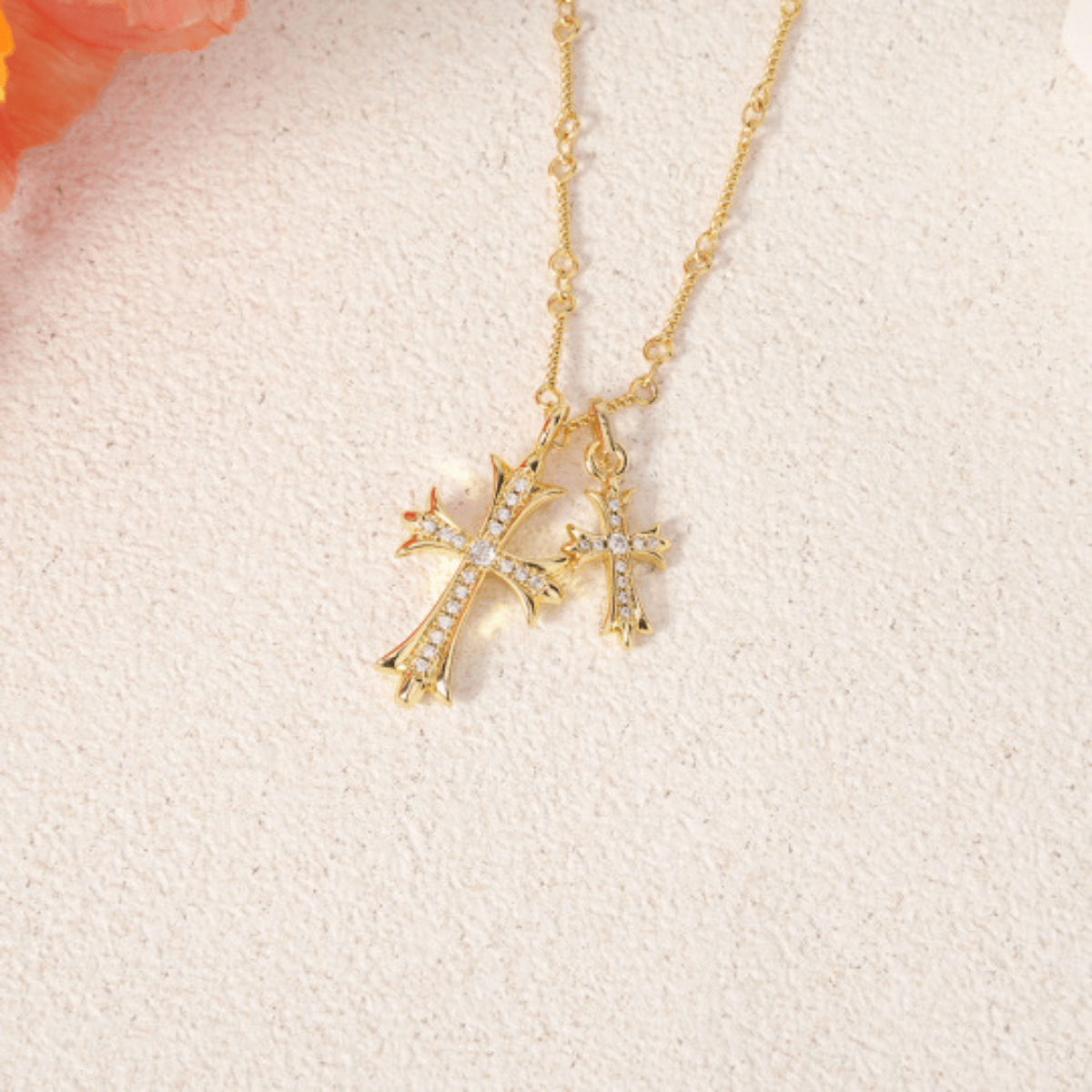 Double Cross Faith Necklace