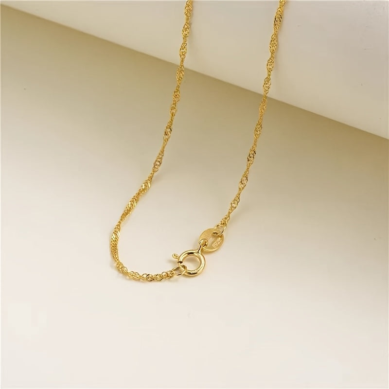 Gilded Ripple Italian S925 Gold Layering Necklace