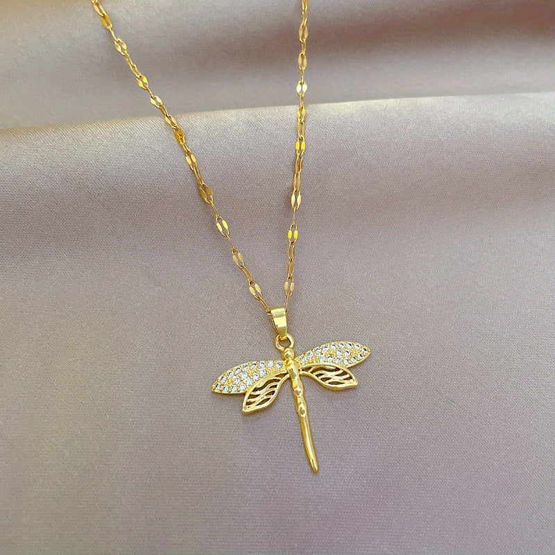 Ethereal Drift Artistic Dragonfly Necklace for Boho Souls