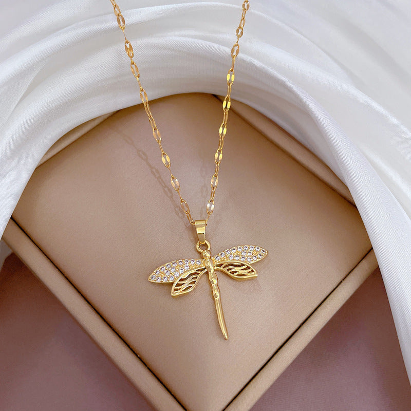 Ethereal Drift Artistic Dragonfly Necklace for Boho Souls