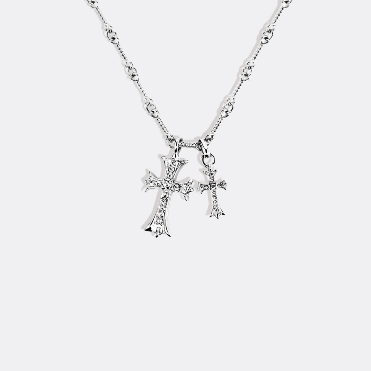 Double Cross Faith Necklace