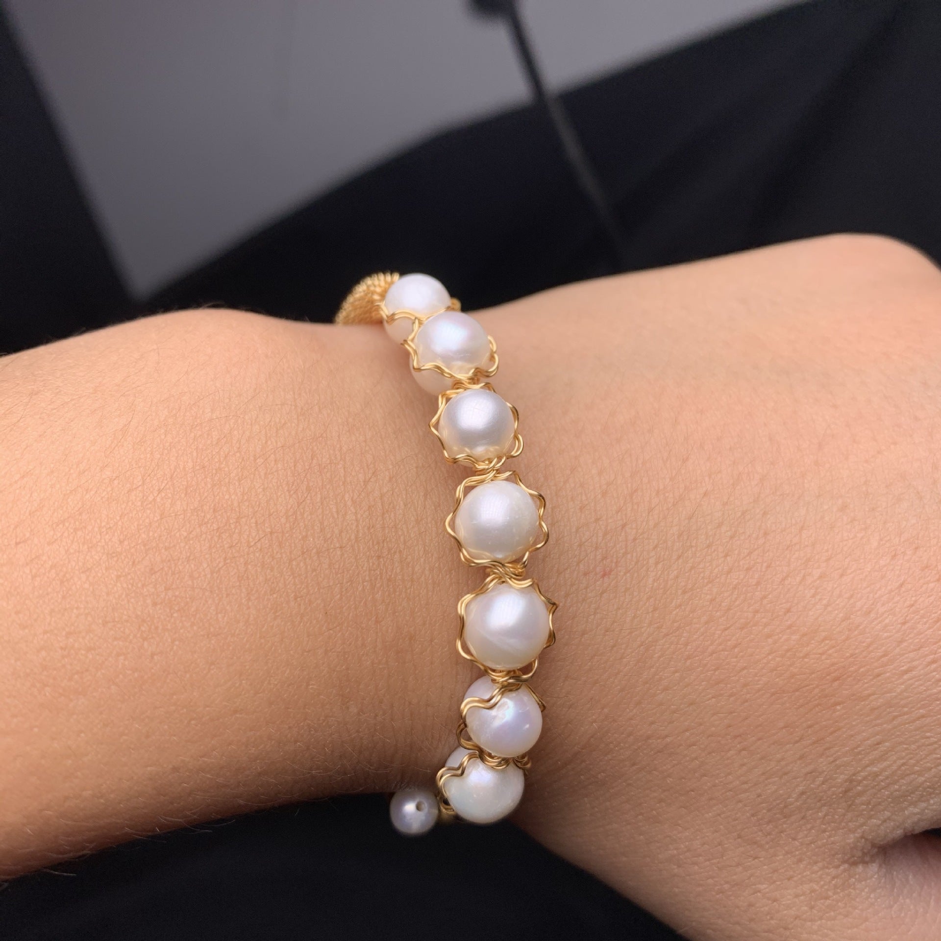 Pearl Whisper 14K Gold Vintage-Inspired Bracelet