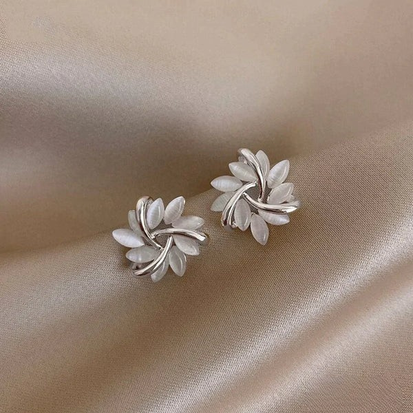 Celestial Bloom Opal Petal-Inspired Stud Earrings