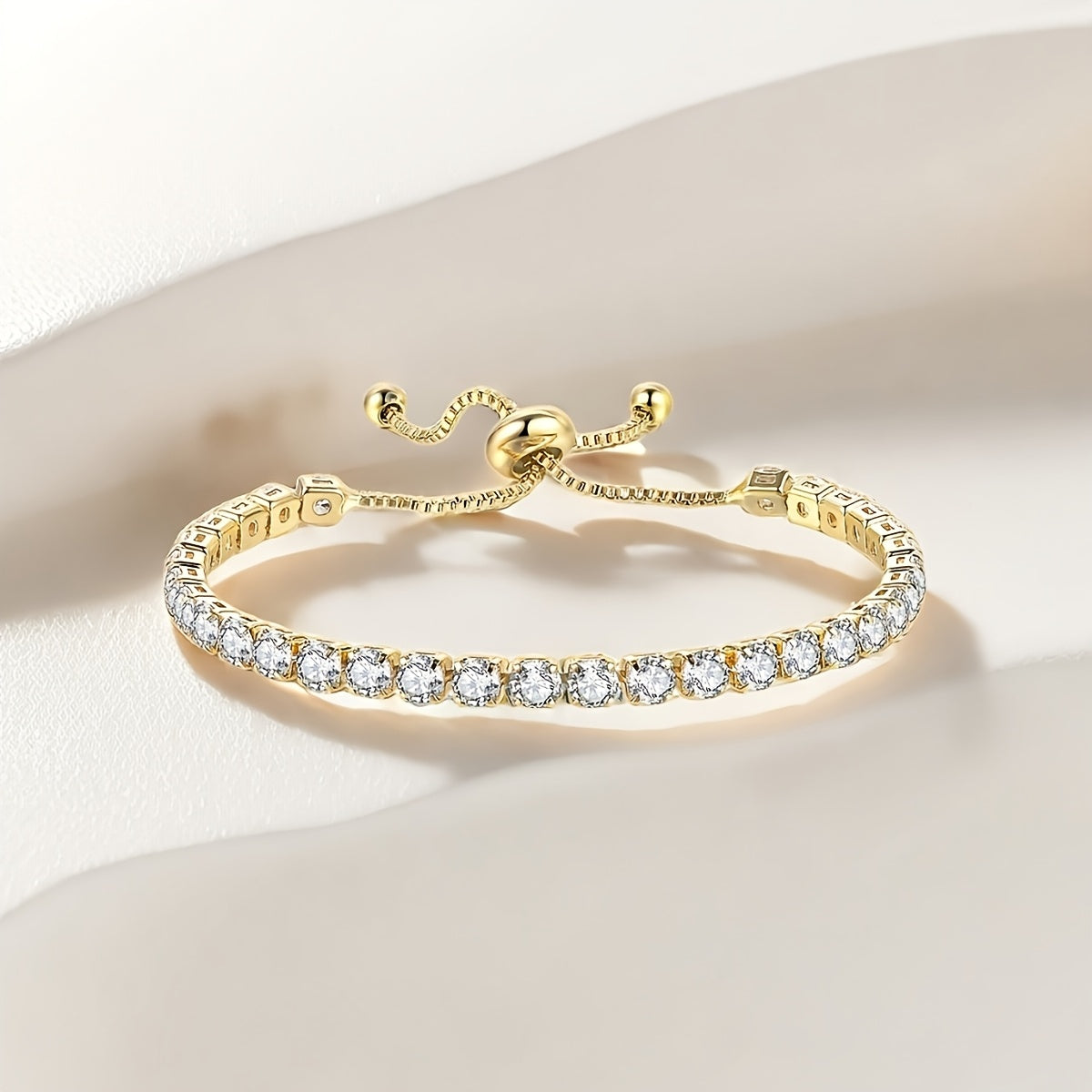 Crystal Embrace Classic Adjustable Tennis Bracelet for All Occasions