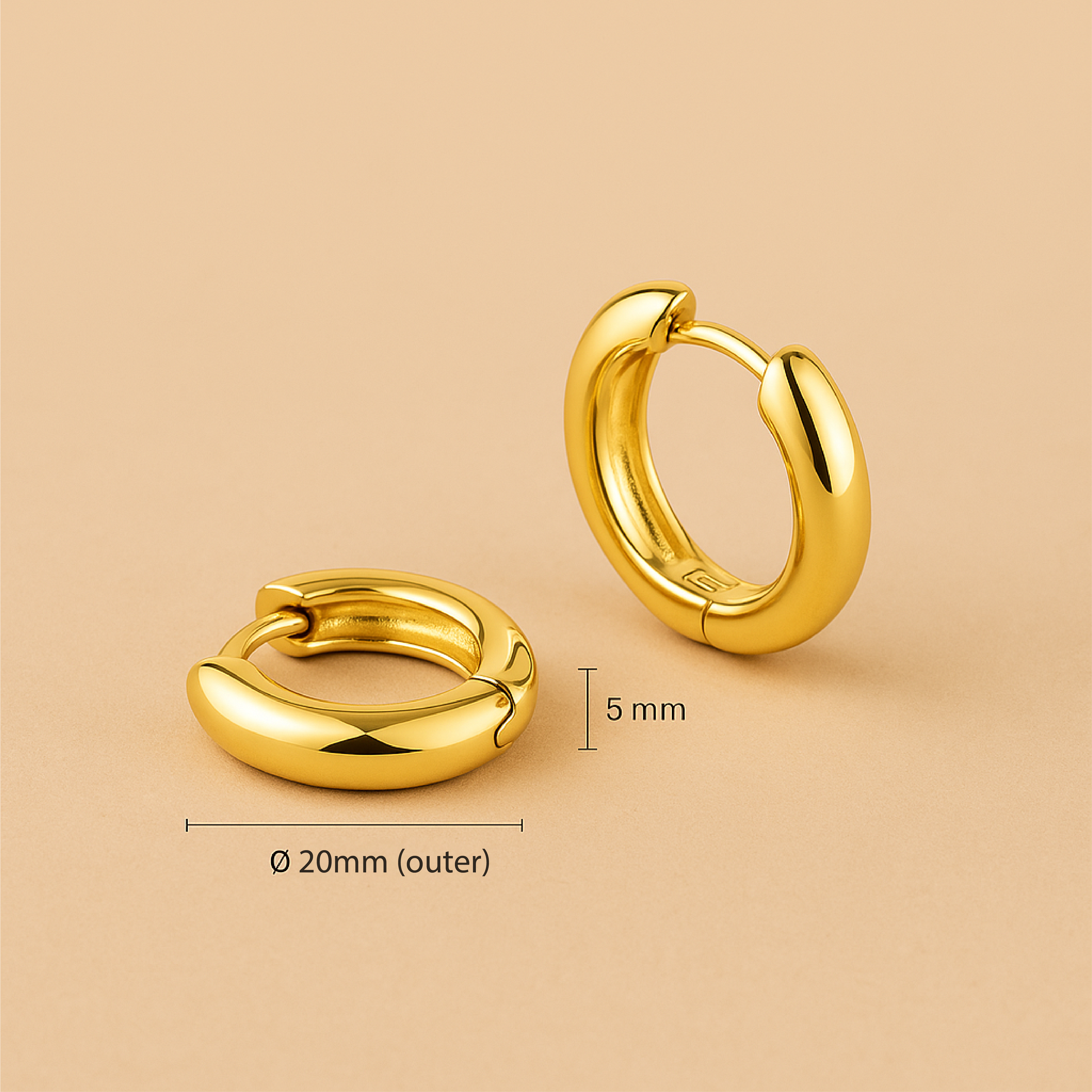Rue Statement Hoops in 18k Gold