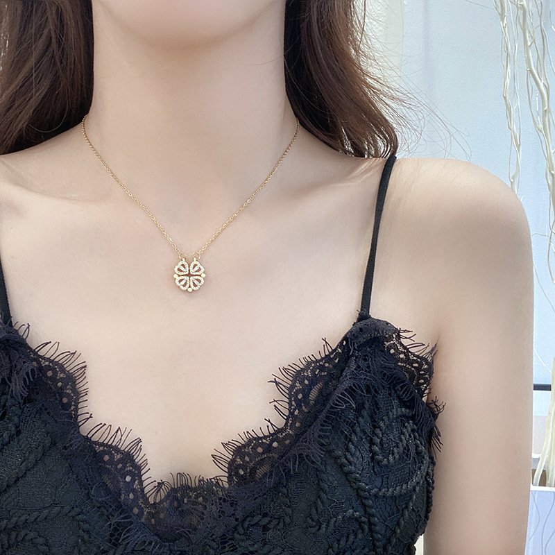 Lovestruck Clover: Delicate Four-Leaf Necklace