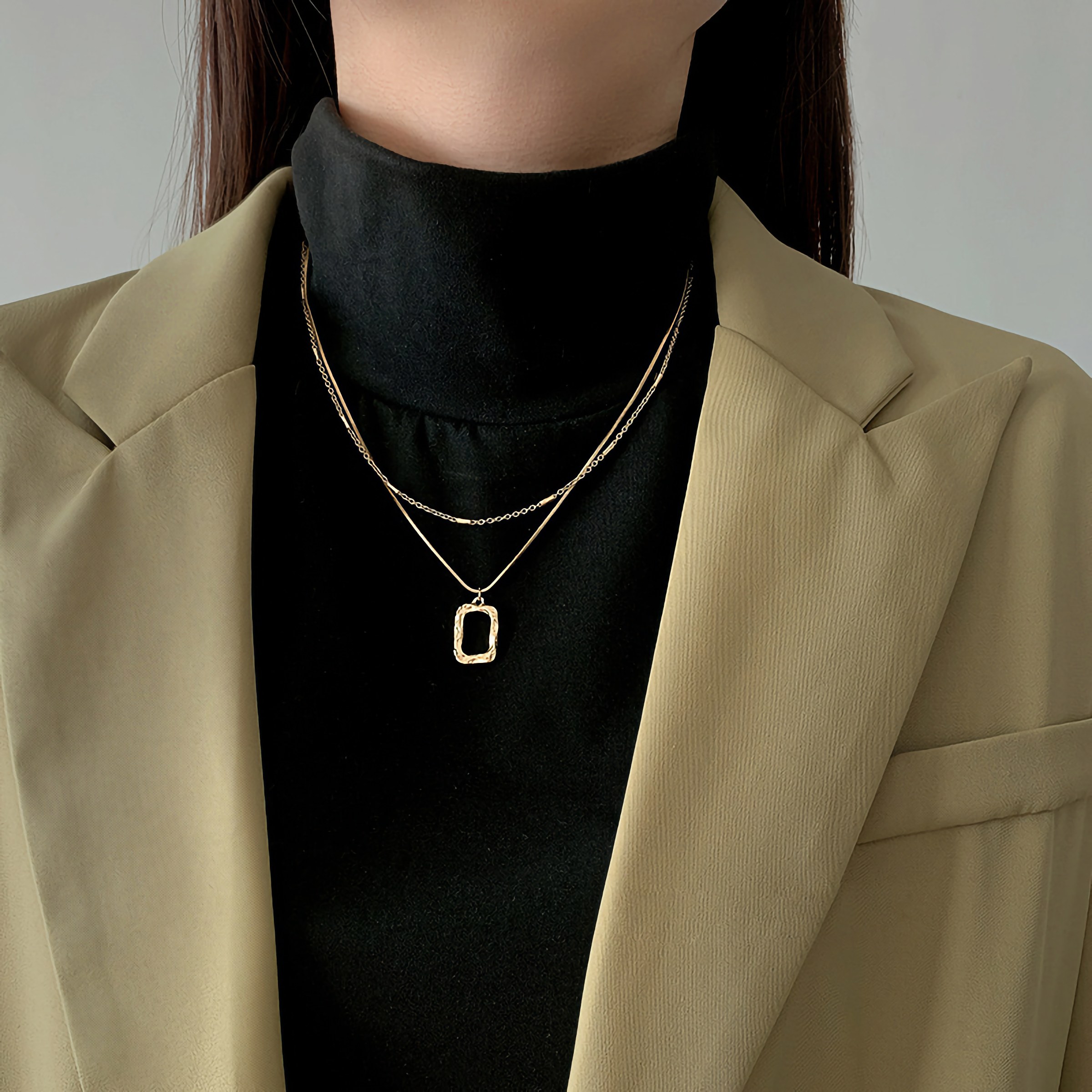 Abigail: Layered Chain Pendant Necklace