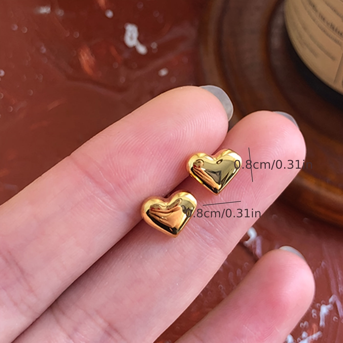 Golden Heartbeats Minimalist Studs for Everyday Elegance