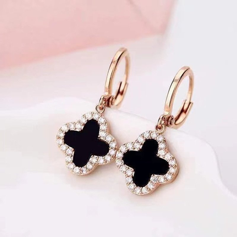 Gold-plated Clover Four Earrings
