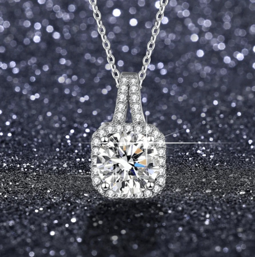 Olivia: Cushion-Cut Pendant Necklace