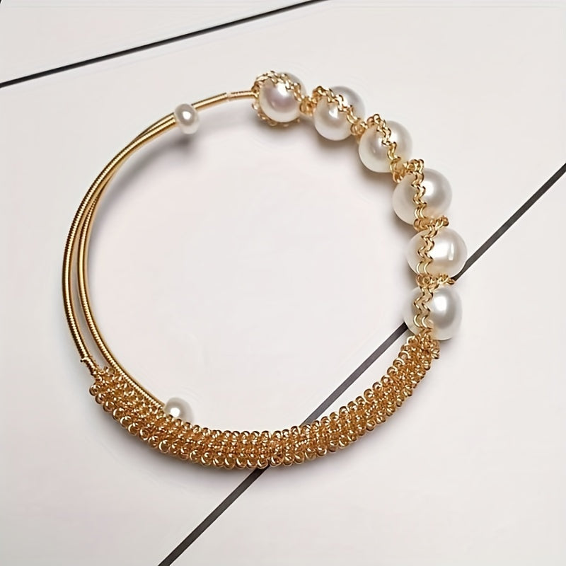 Pearl Whisper 14K Gold Vintage-Inspired Bracelet