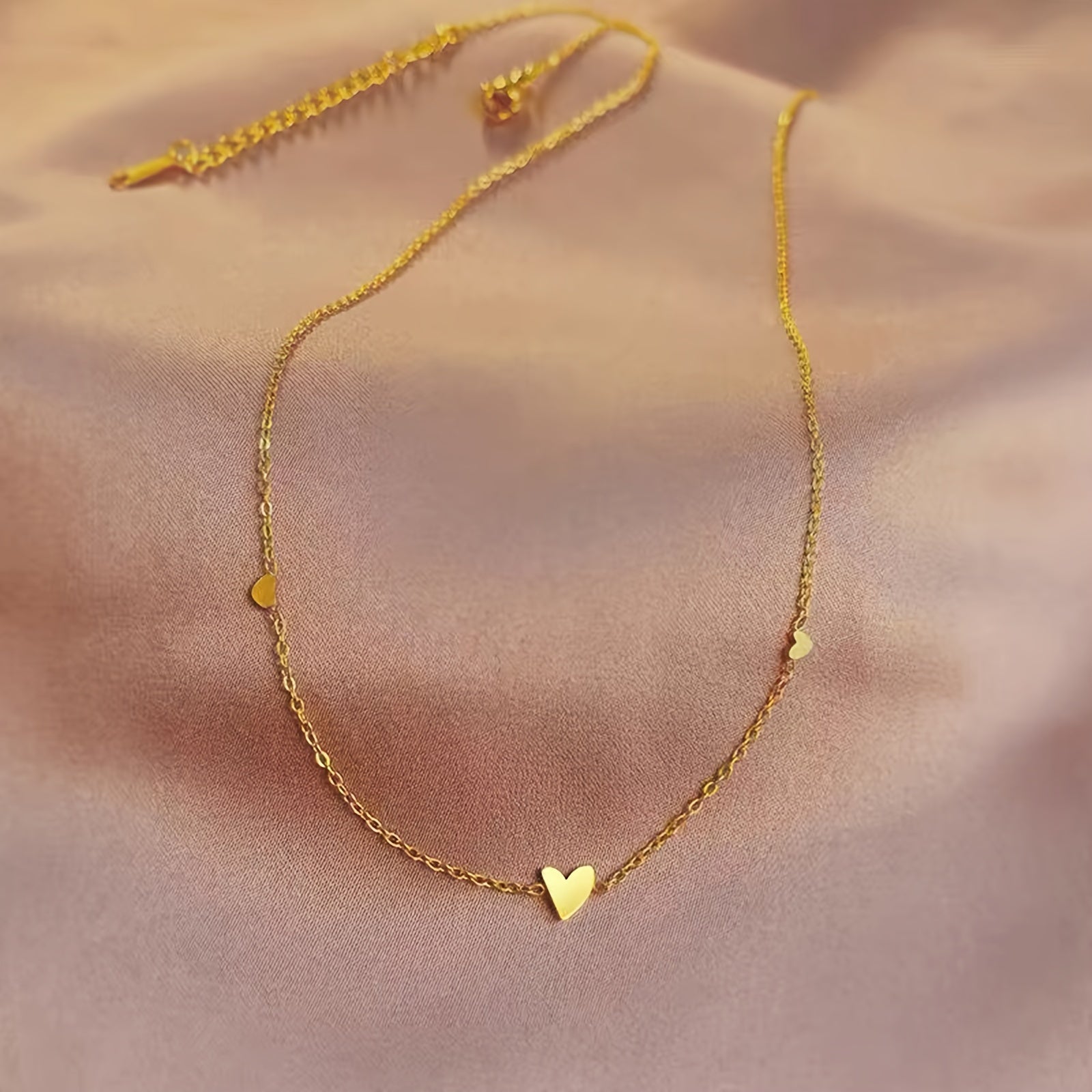 Soul Knot Boho Chic Heart Necklace in Golden Shine