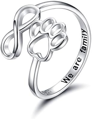 NIVI - Adjustable Paw-Heart Ring Made From Hand-Finished 925 Silver