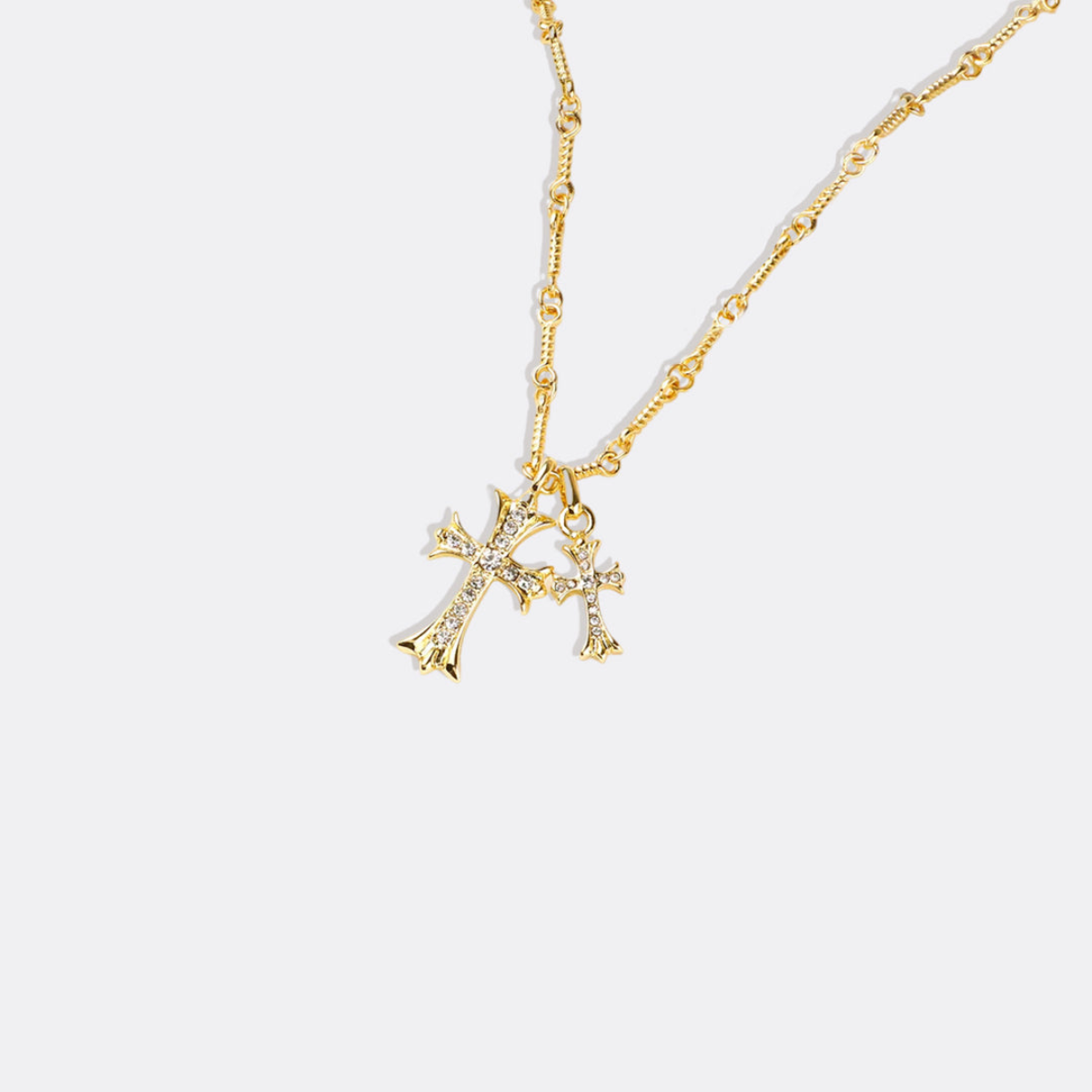 Double Cross Faith Necklace