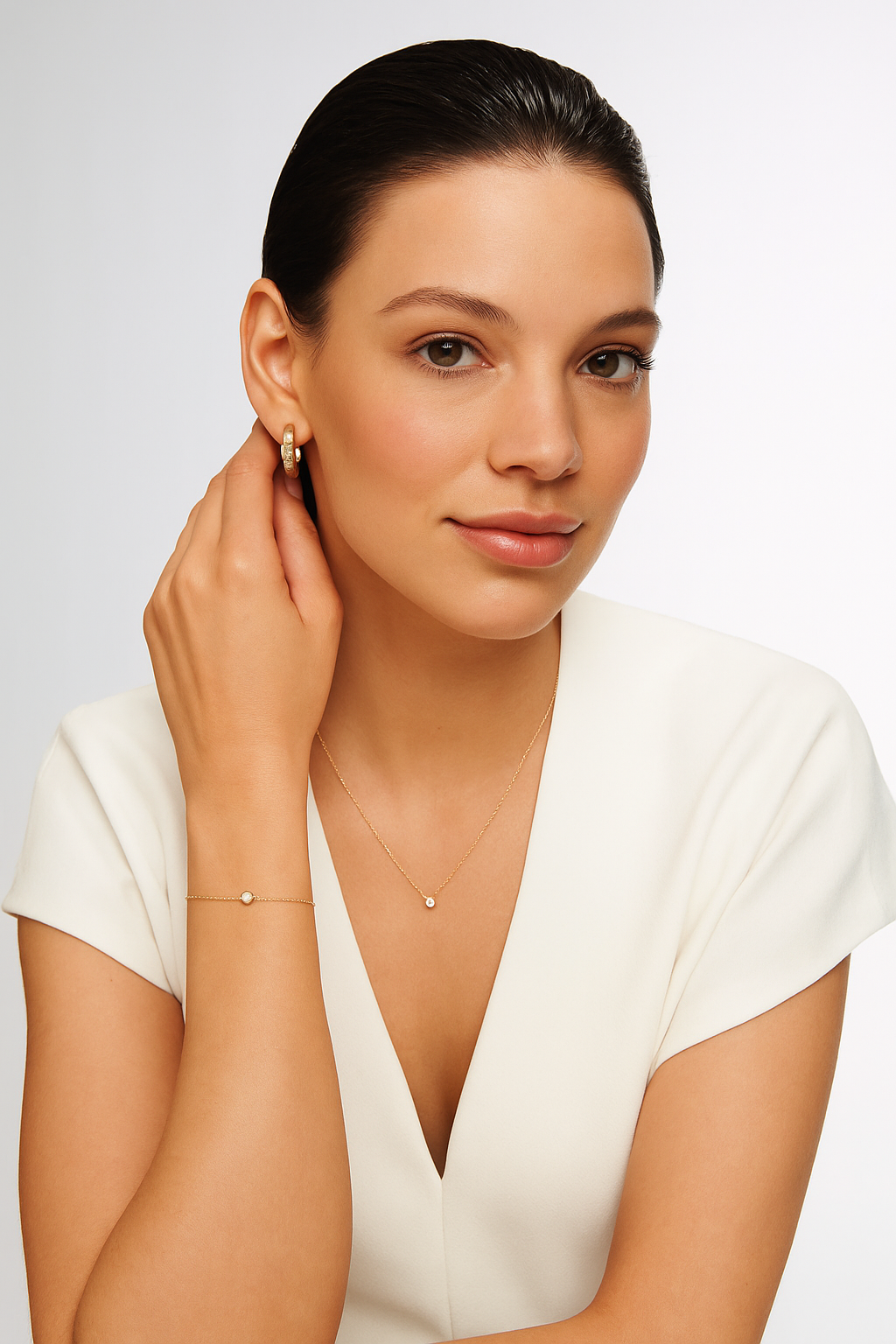 Cléa Moissanite Duo | Timeless Sparkle in 14k Gold