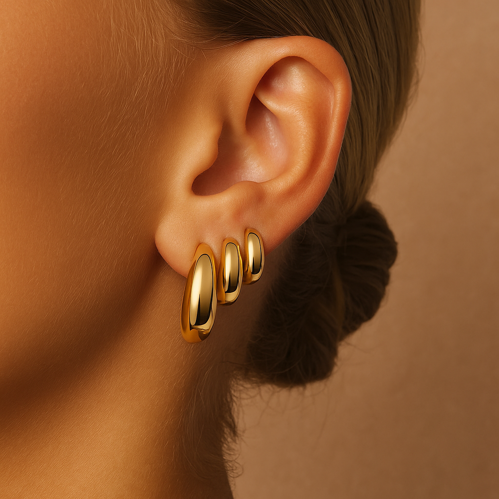 Rue Statement Earrings | Modern Form in 18k Gold