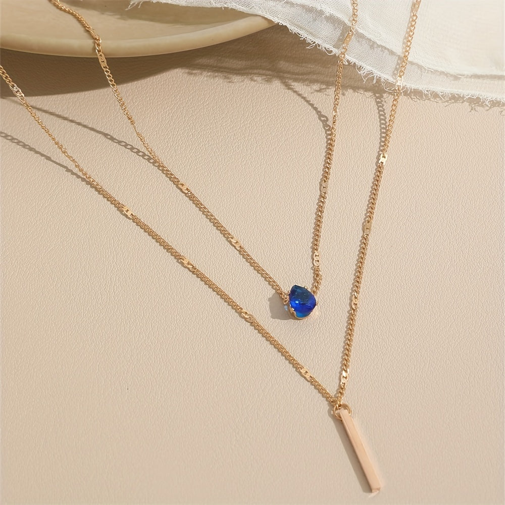 Double Layer Teardrop Pendant Necklace