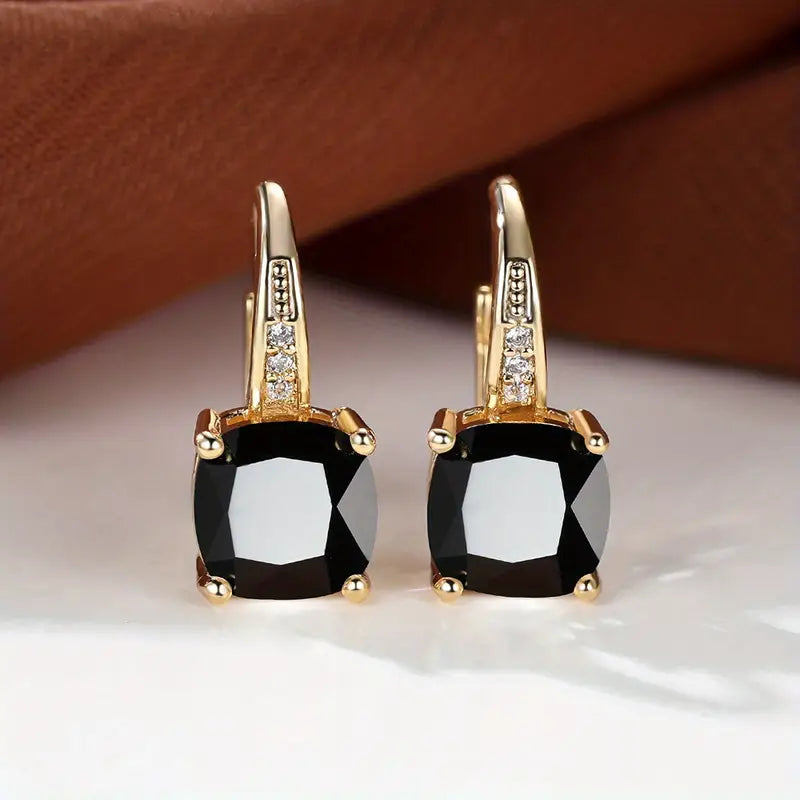 Gold Mystic Sapphire Earrings