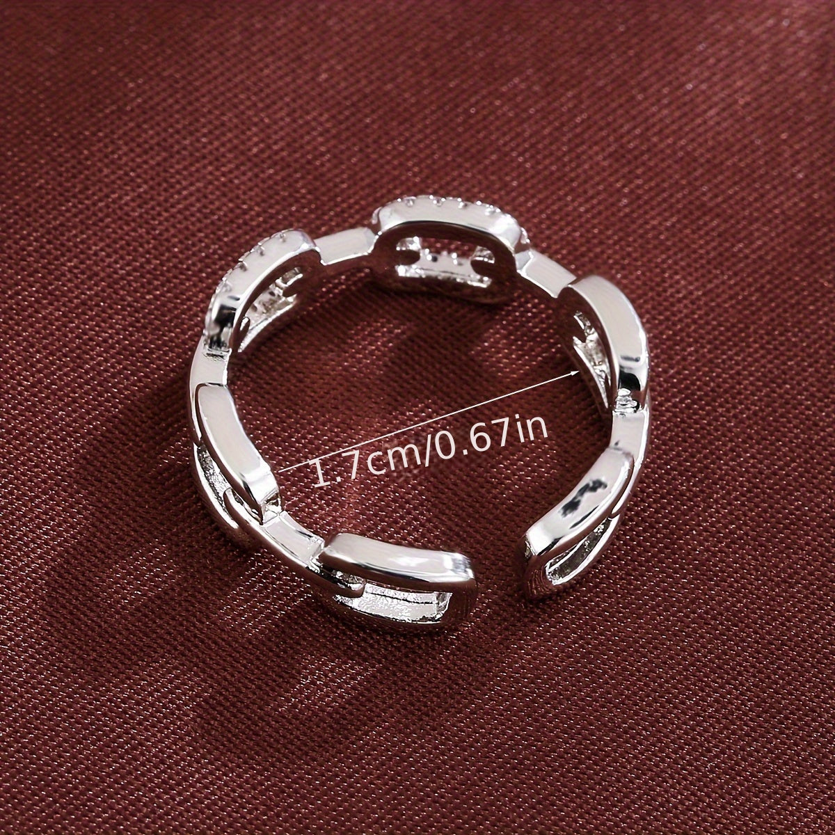 LustraBond Elegant Open Ring with Zircon Glow
