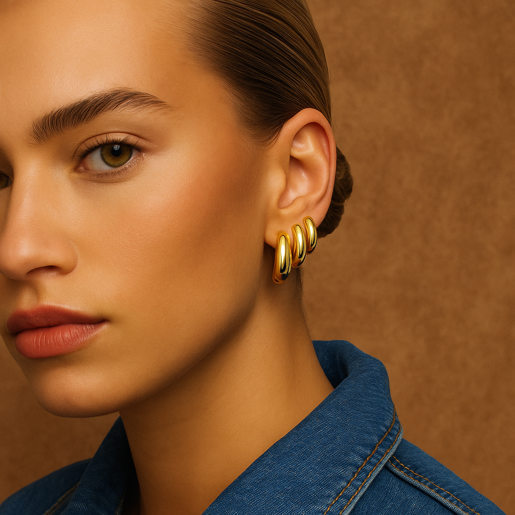 Rue Statement Earrings | Modern Form in 18k Gold