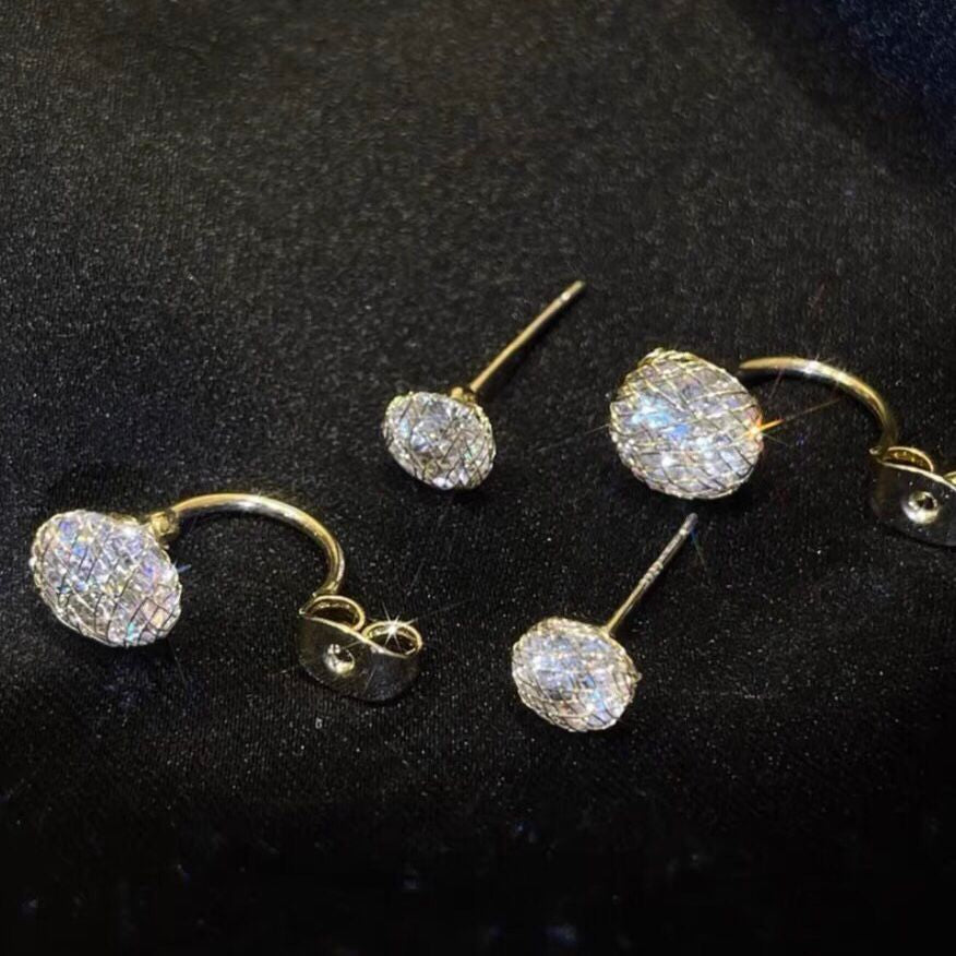 Twilight Duo: Zirconia-Encrusted Stud Earrings