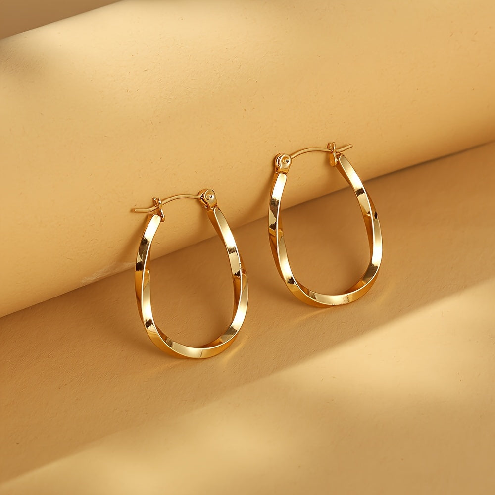 Zen French Chic Twisted U-Hoop Earrings