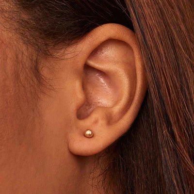 Classic Round Stud Earrings in 16k Gold