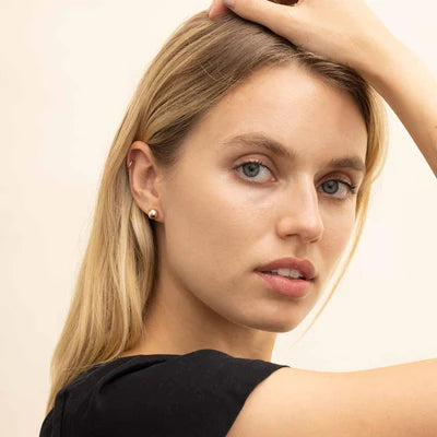 Classic Round Stud Earrings in 16k Gold