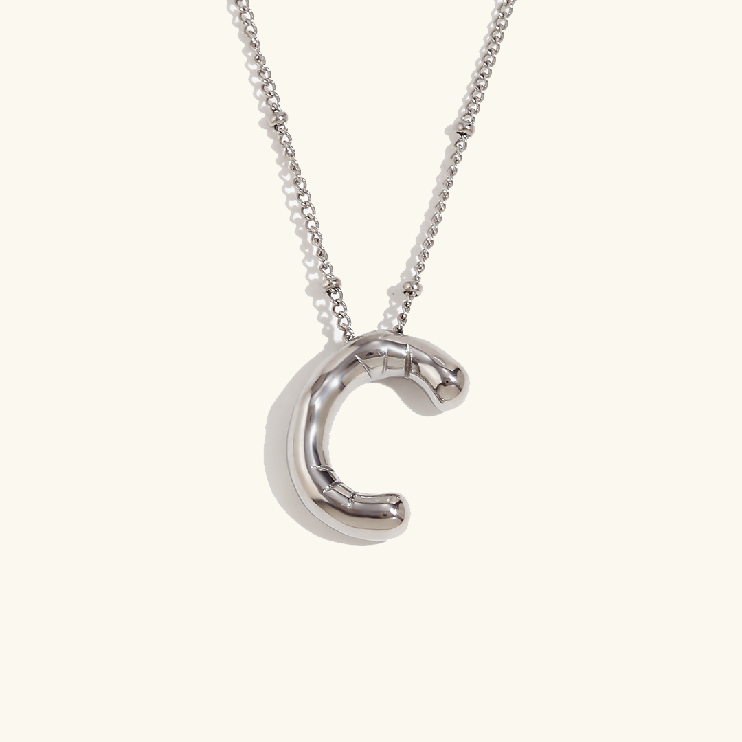 Personalized Bubble Initial Necklace