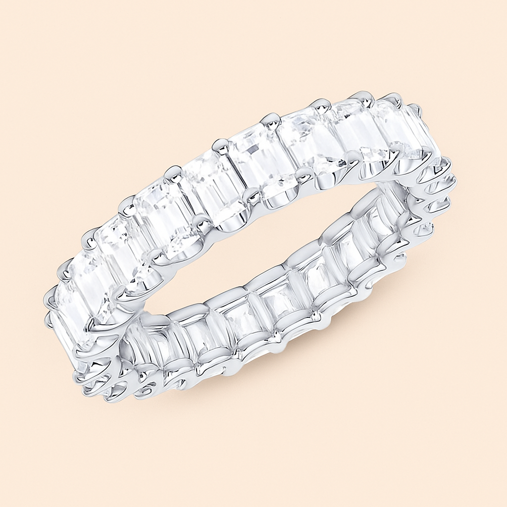 Elegant Full Circle Synthetic Zirconia Ring for Women