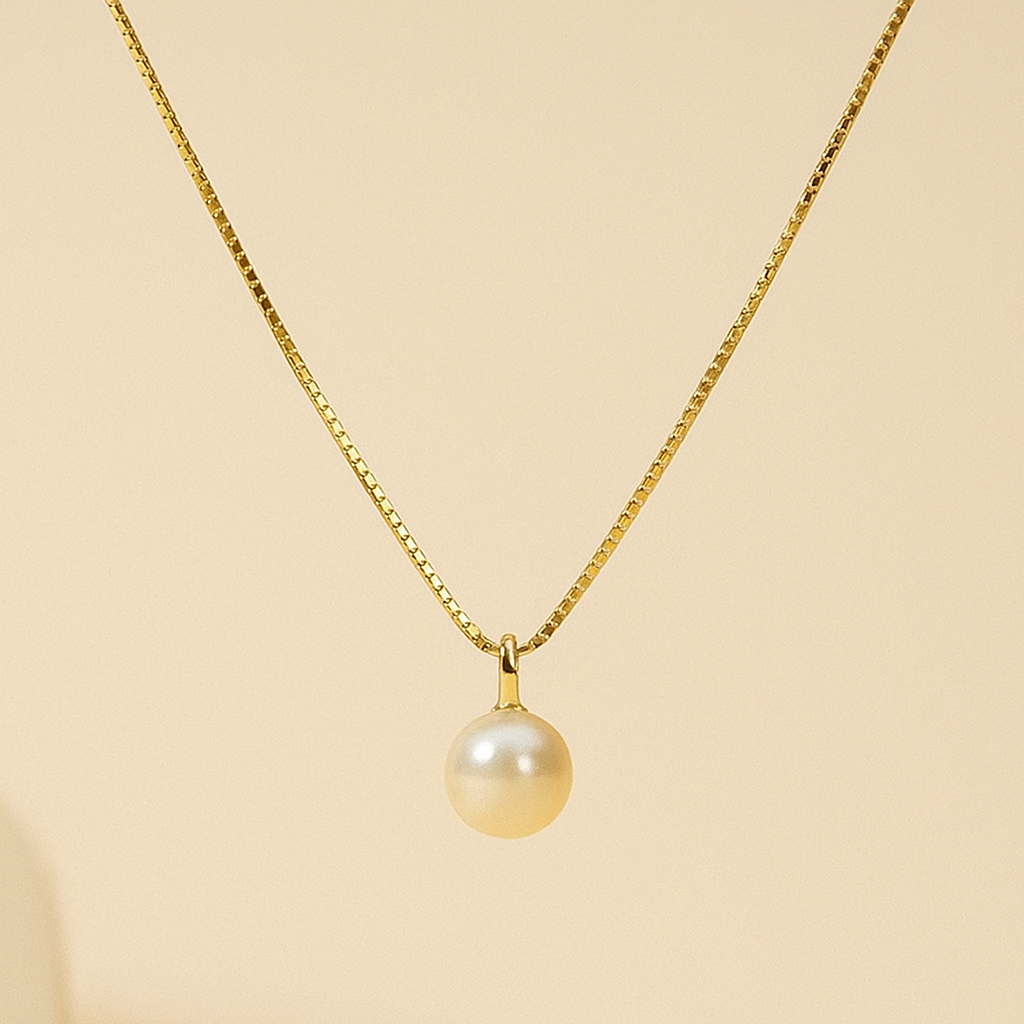 Elegant 18K Gold-Plated Necklace with Single Imitation Pearl
