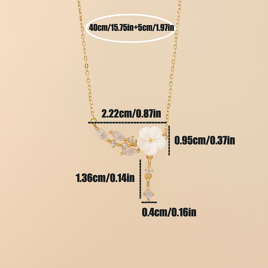 Luxurious Camellia Tassel Pendant Necklace