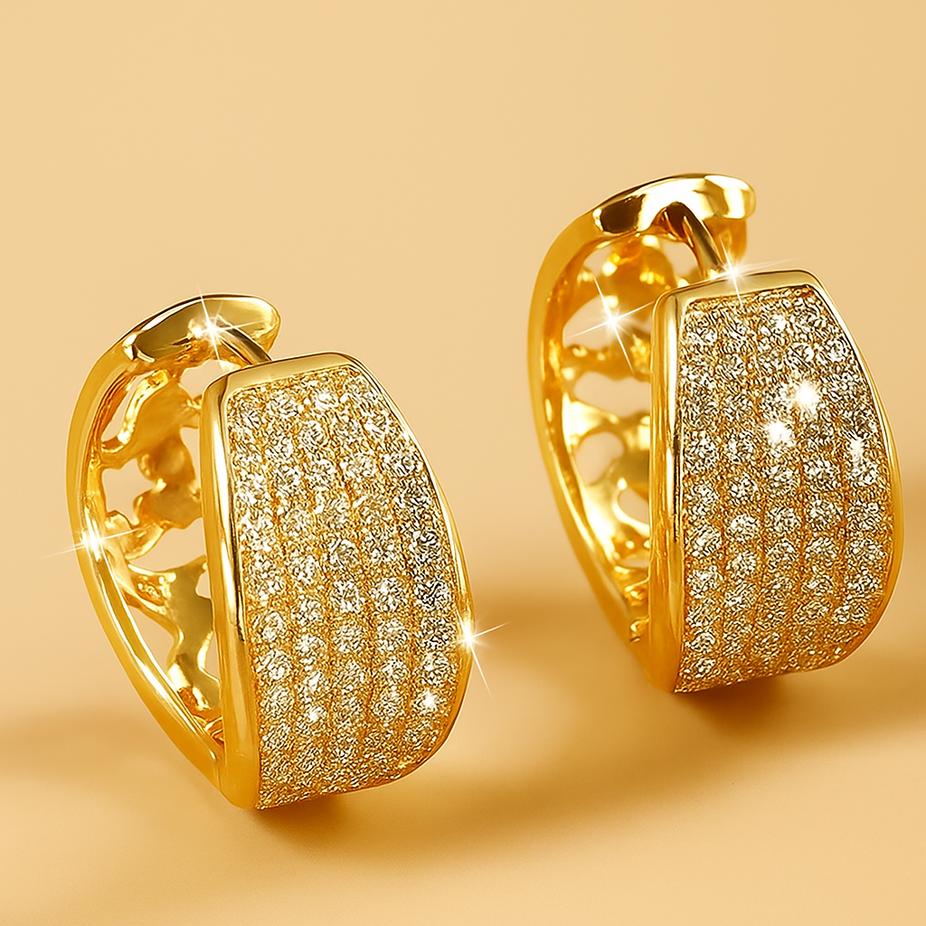 Elegant Zirconia Hoop Earrings – Sparkling for Her