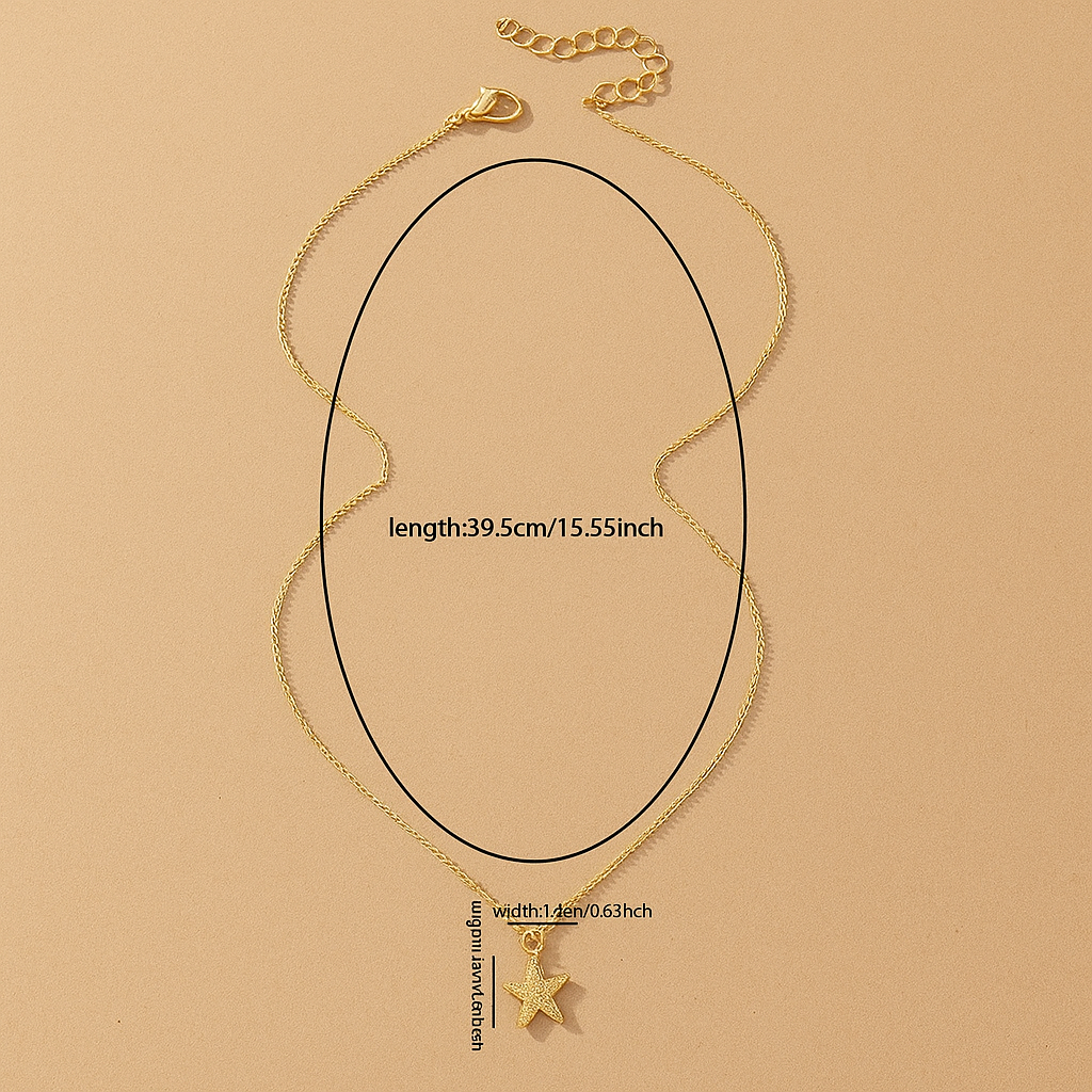 Summer Vibes Necklace – Gold Starfish Pendant
