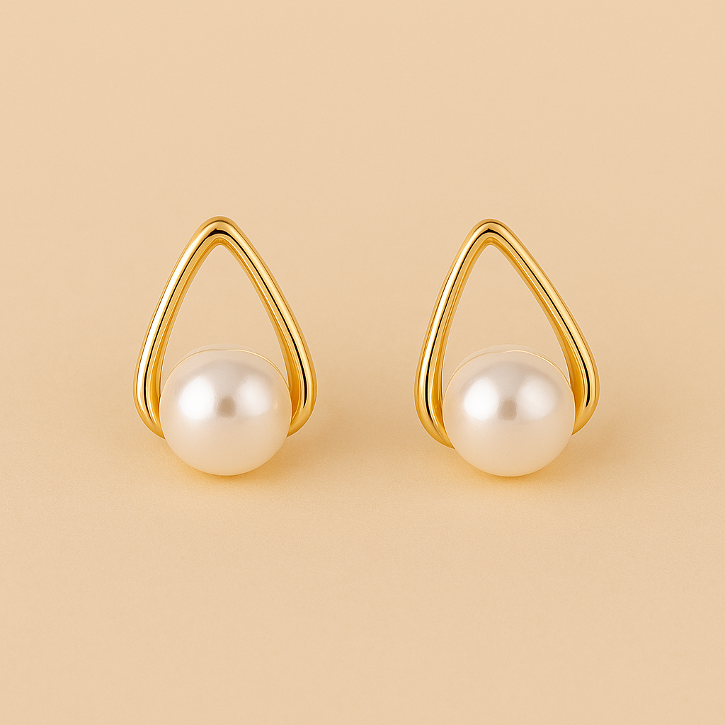 Elegant French-Style Faux Pearl Lightweight Earrings for Women