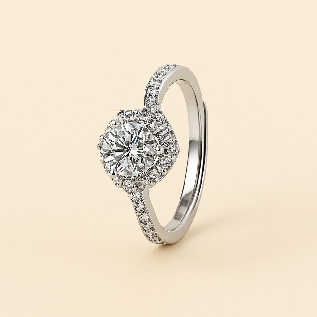 Elegant Heart-Shaped Synthetic Gemstone Ring