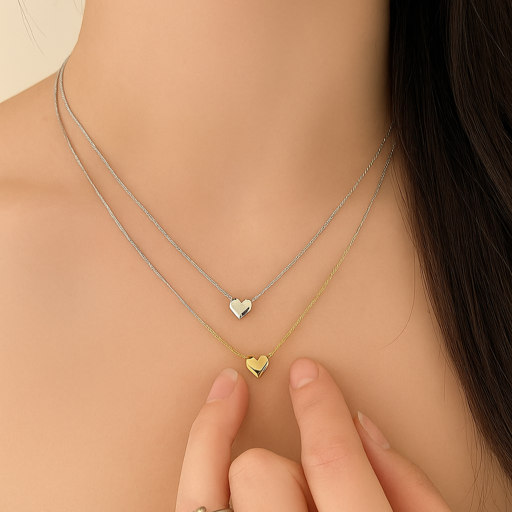 Shiny Heart Pendant Necklace