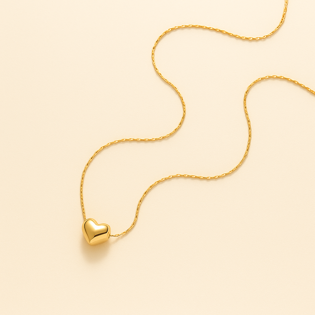 Shiny Heart Pendant Necklace